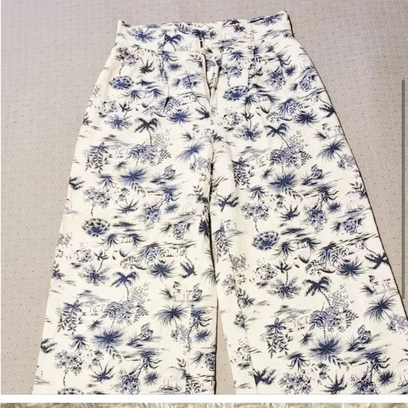 Tailored Linen-Blend Wide Leg Pants Abercrombie and Fitch size XXS SHORT - Picture 4 of 5